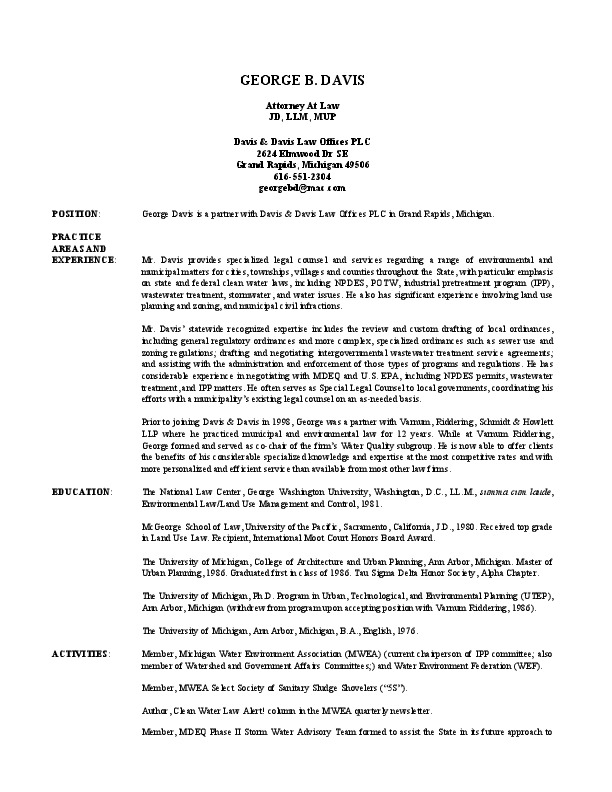 George Davis, Davis & Davis Law Offices PLC - Partner