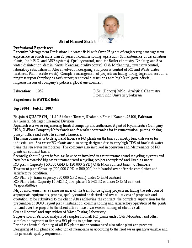 Abdul Shaikh, International Textile Limited - Manager ETP (Effluent Treatment Plant)