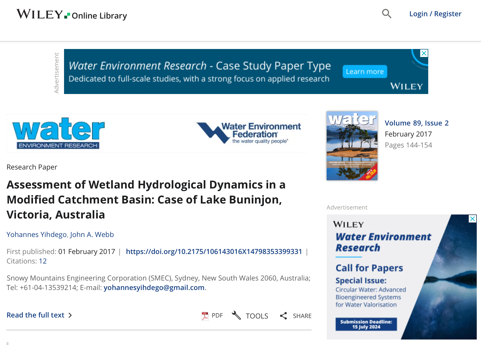Published articles_Peer reviewed journals_Dr Yohannes Yihdego