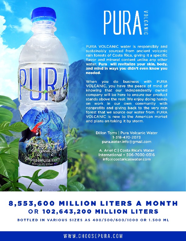 Rain Forest Mineral Spring Bottled Water ExportThe water spring is 1,850 meters high in the deepest mountains of Costa Rica within a very exuber...