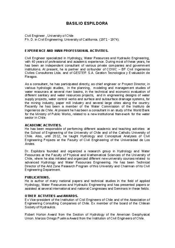 Basilio Espildora, GESTER  S.A. - Executive Director