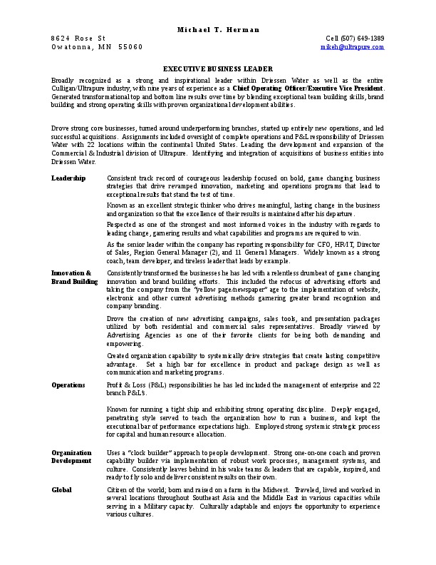 Mike Herman, EVP/COO at Driessen Water, Inc