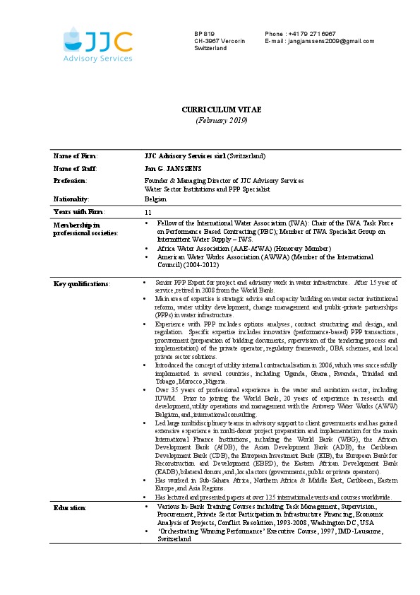 Jan Janssens, Managing Director at JJC sarl