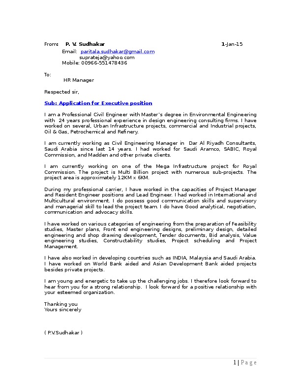 PARITALA SUDHAKAR, DAR - Civil ENgineering Manager