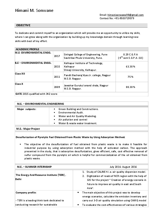 himani sonwane, Employee at The Energy and Resources Institute