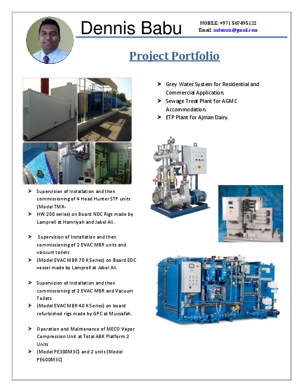 Dennis Babu, General Manager at Takreer Envirotech