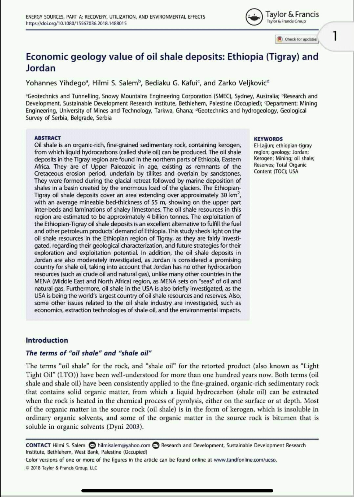 Published articles_Peer reviewed journals_Dr Yohannes Yihdego