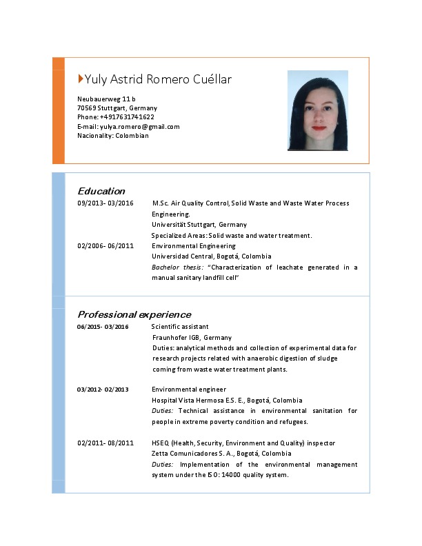 Yuly Romero, Scientific assistant at [object Object]Fraunhofer IGB