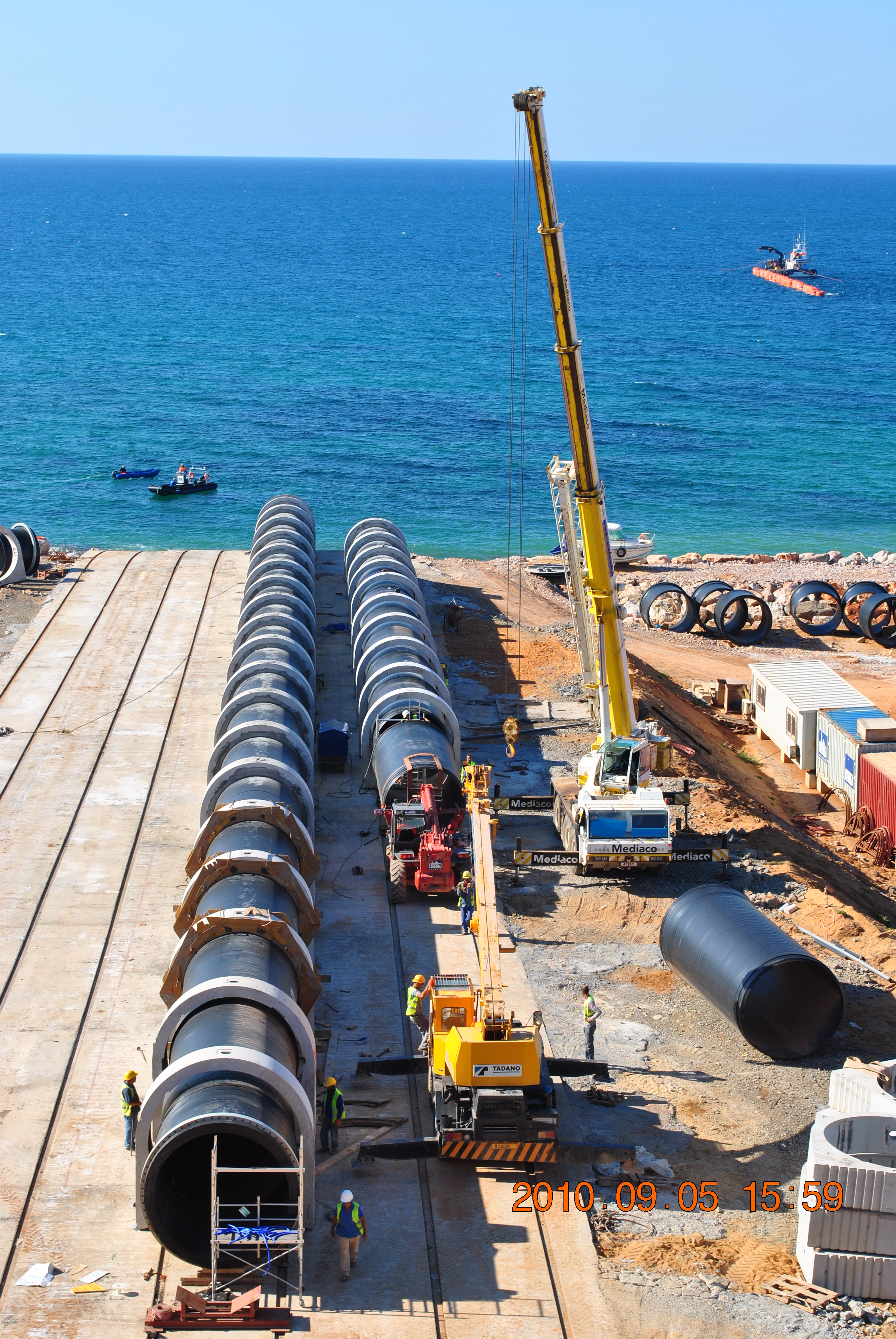 Underwater pipes design of  Koudiet power plant