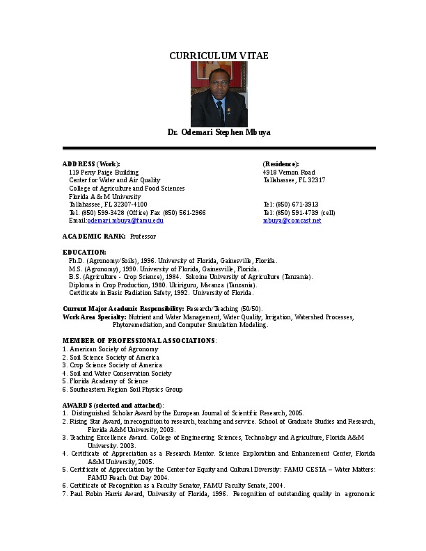 Odemari Mbuya, Employee at Centro Internacional Agricultura Tropical