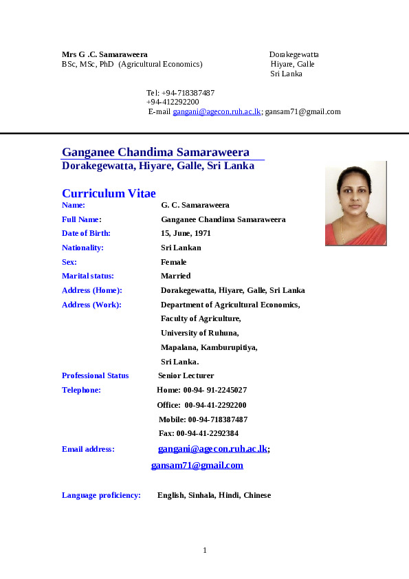 GANGANEE CHANDIMA SAMARAWEERA