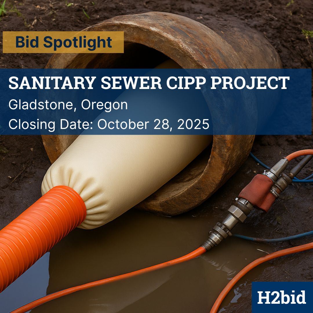 CIPP Bid Opportunity &ndash; OregonThe City of Gladstone is inviting bids for Phase 2 of its Sanitary Sewer CIPP Project. This is part of an ongoing...