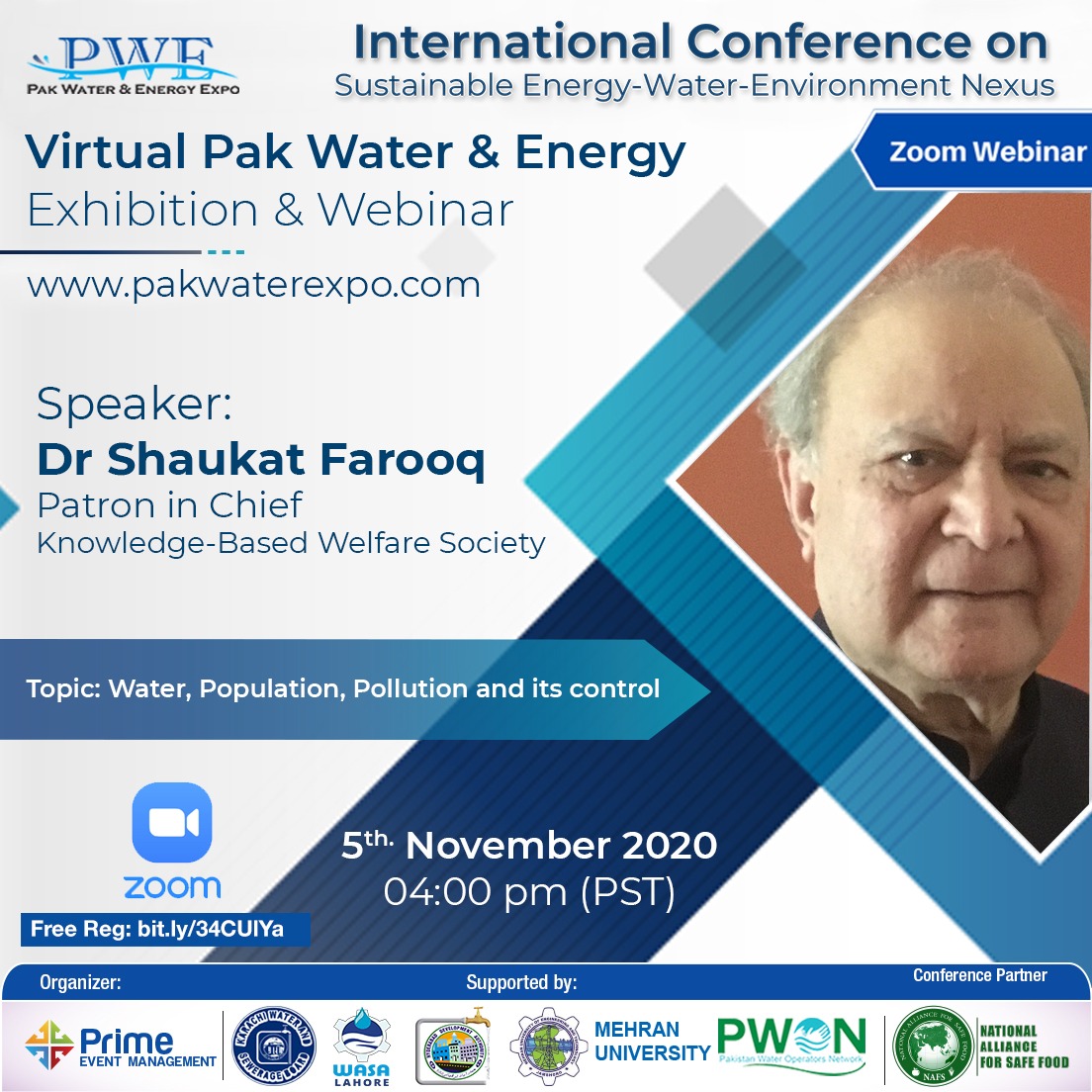 Webinar on Virtual Pak Water & Energy Expo. 3 - 5 November 2020.Free ​​​Registration: ​​​bit.ly/​34CUlYa ​​or www.pakwaterexpo...