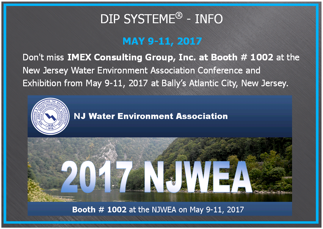 Don't miss IMEX Consulting Group, Inc. at Booth # 1002 at the New Jersey Water Environment Association Conference and Exhibition from May 9-...