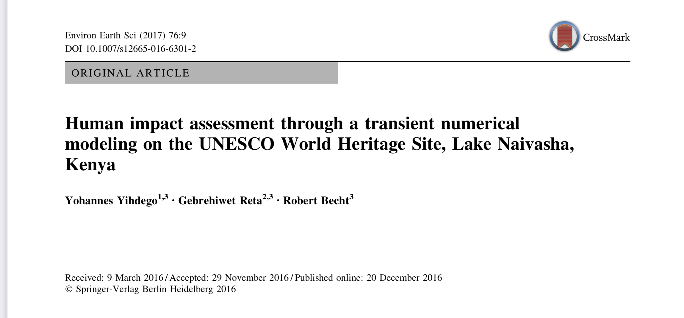 Published articles_Peer reviewed journals_Dr Yohannes Yihdego