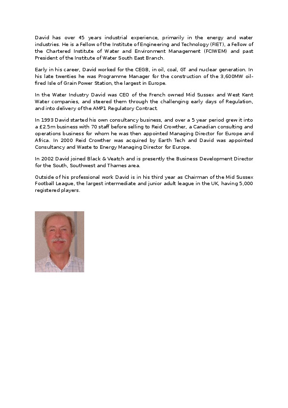 David Port, Black & Veatch Ltd - Business Development Director