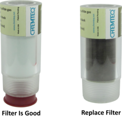 Hydrogen Sulfide BTI 2 (Break Through Indicator) (size 4.5” x 2”, 1½”  male NPT)