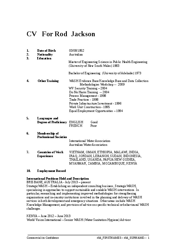 Rod Jackson, StrategicWASH - Senior Consultant