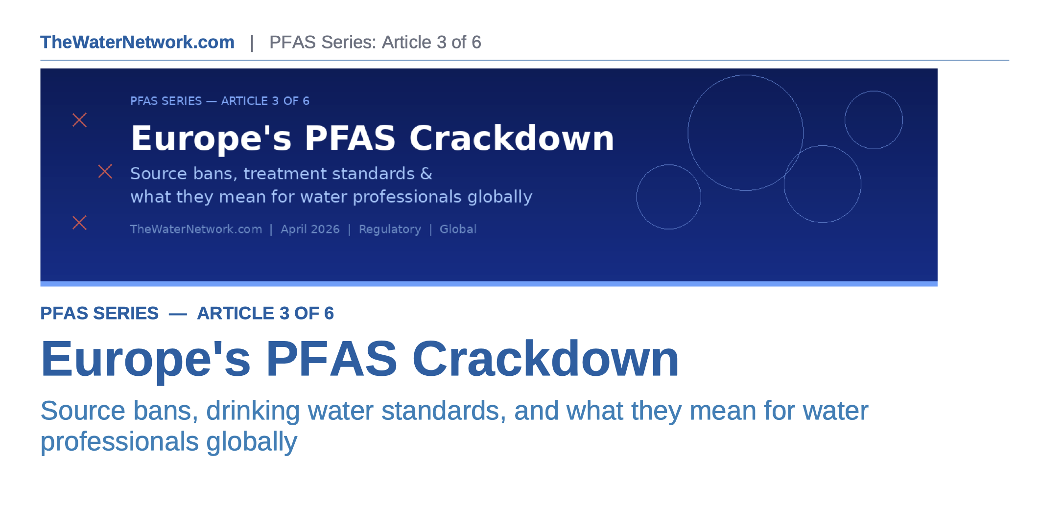 Europe's PFAS Crackdown - PFAS Series Article 3 of 6