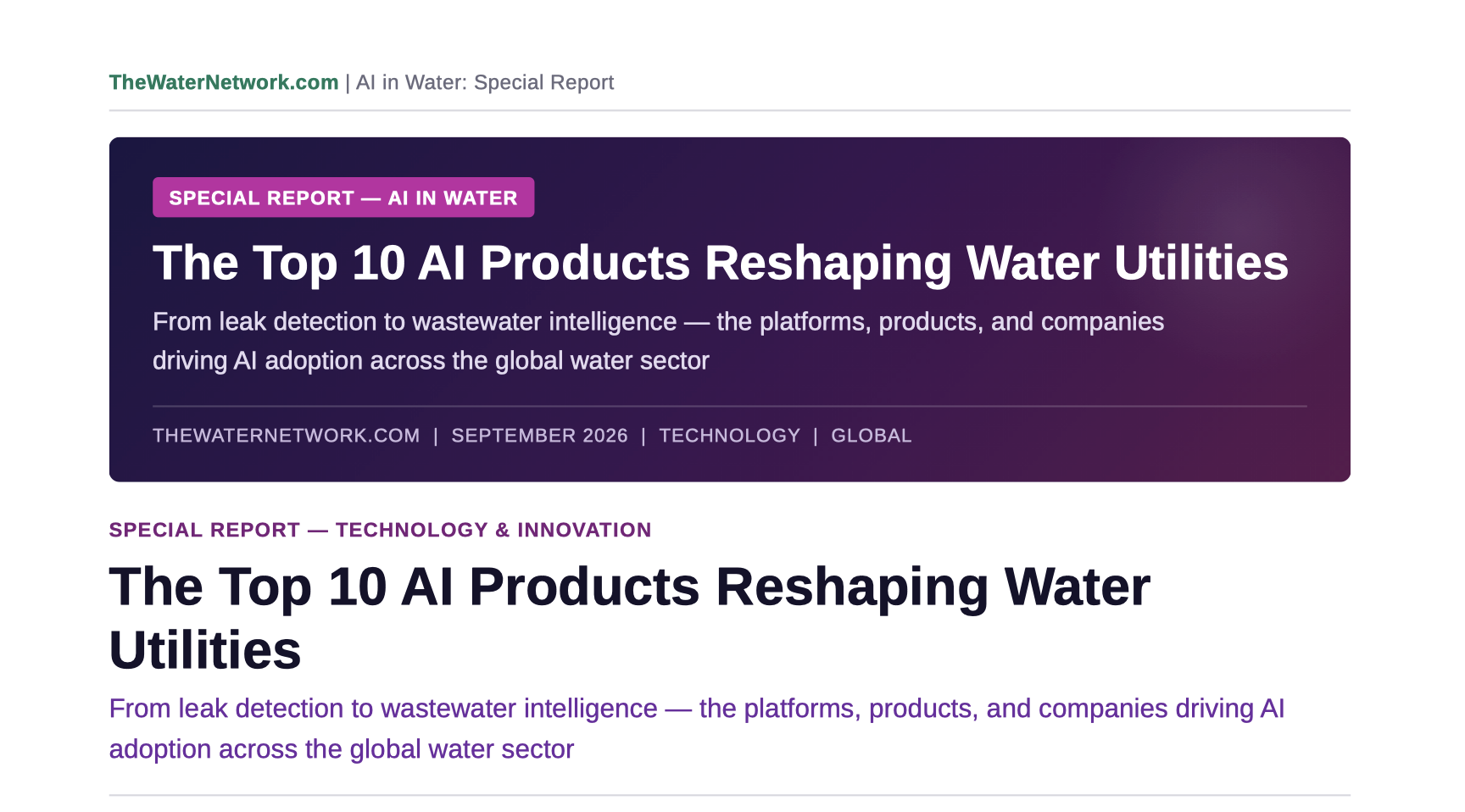 The Top 10 AI Products Reshaping Water Utilities