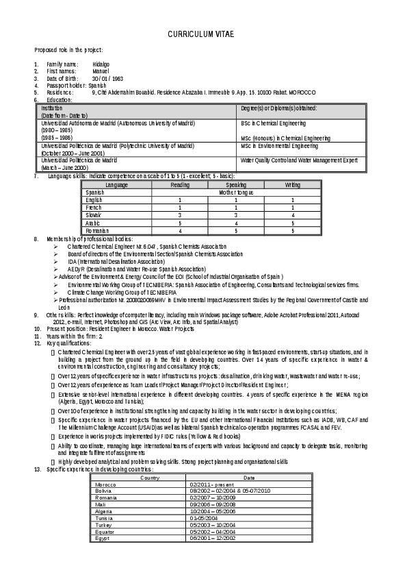 Manuel Hidalgo, Artelia Ville & Transport - Resident Engineer in Morocco. Water projects