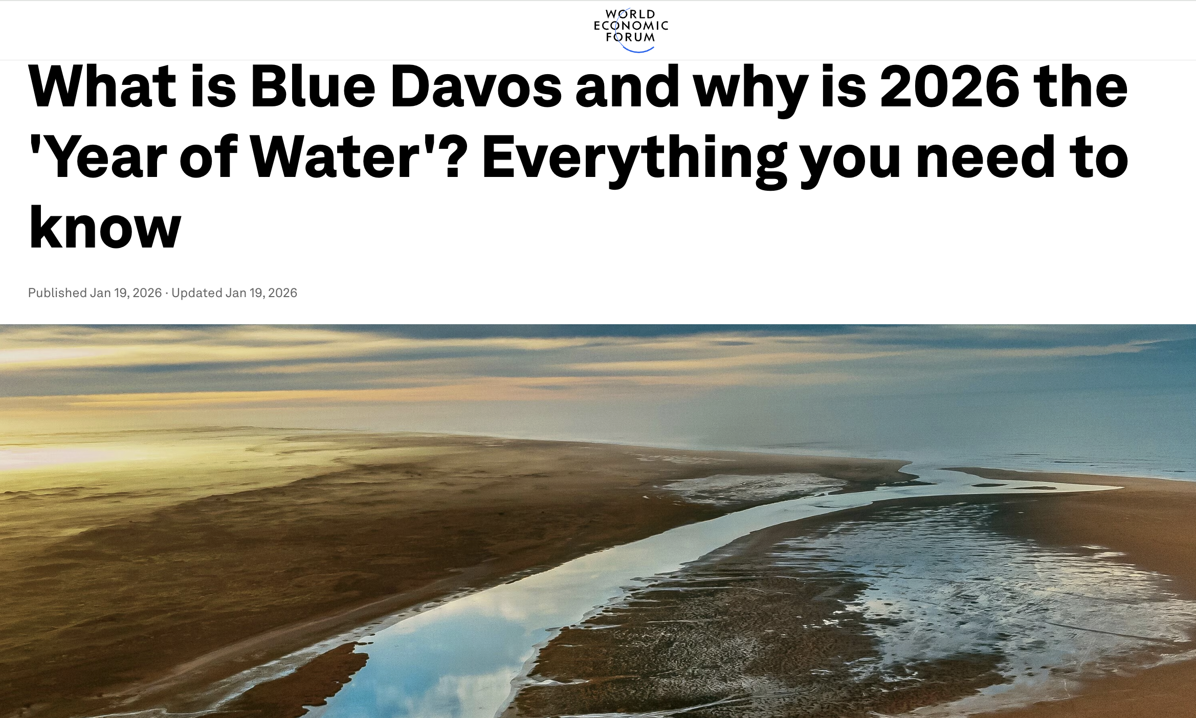 Building momentum at 'Blue Davos'The Forum's Annual Meeting 2026 will build on this momentum, convening leaders to spur progress across three cr...