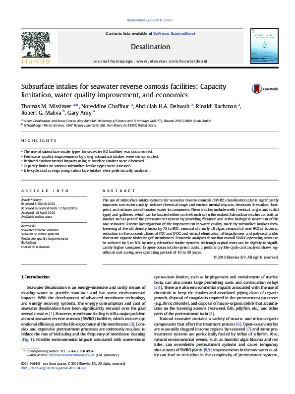 You may think of subsea ...