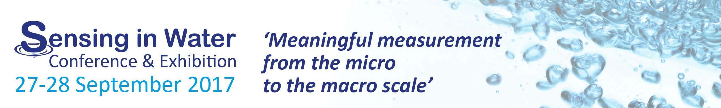 Call for Papers - Sensing in Water 2017, 27-28 Sept 2017, Nottingham Belfry, United Kingdom ' Meaningful measurement from the micro to the m...