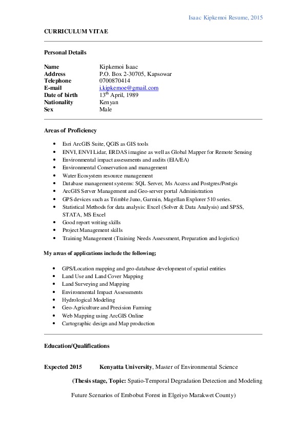 Kipkemoi Isaac, Account Executive- Water Services