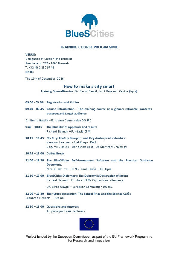 On behalf of all of the project partners, it is our pleasure to invite you to the BlueSCities Training Courses,&nbsp; which will take place on t...