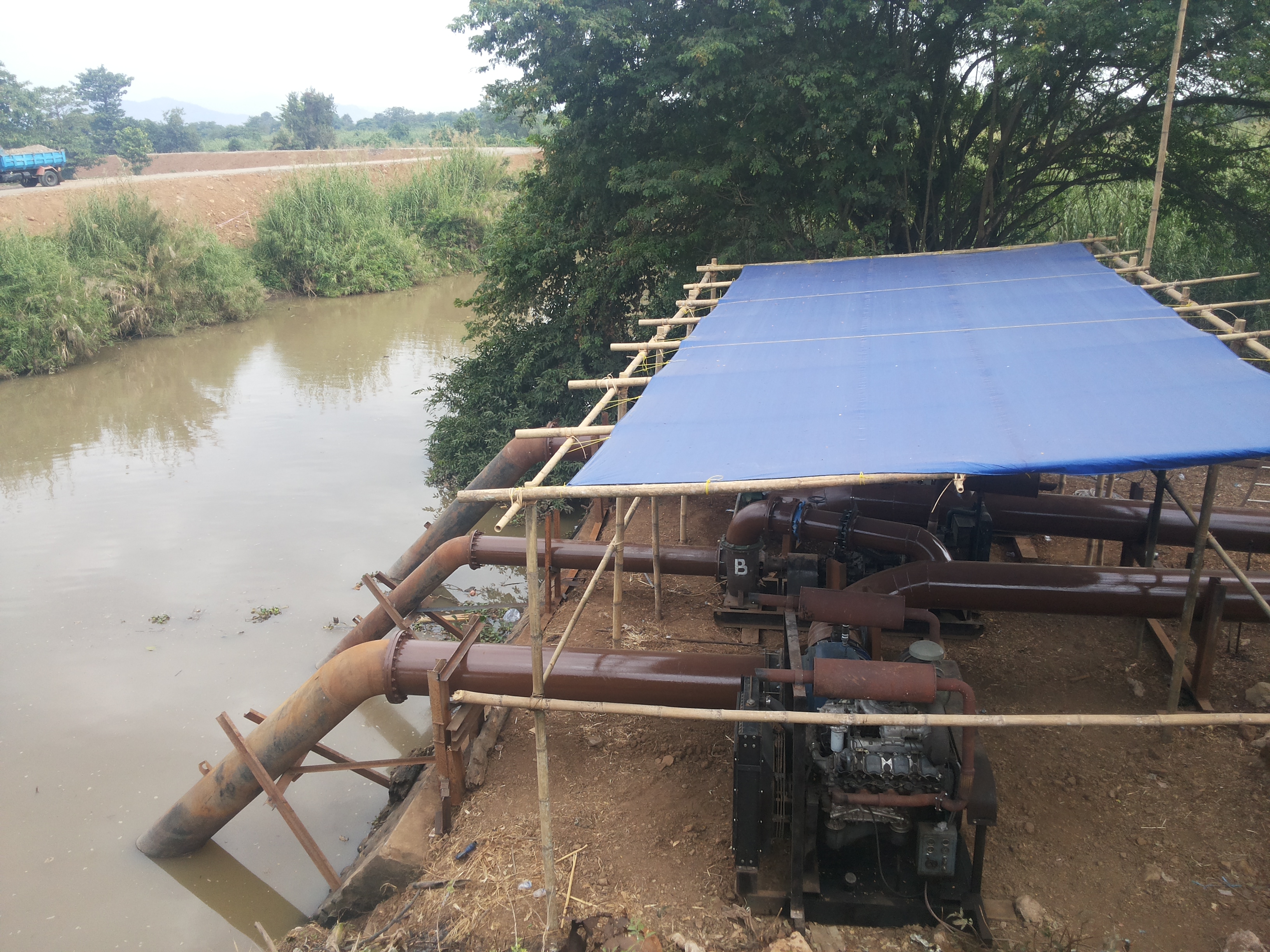 temporary water pump for water utilities from river side