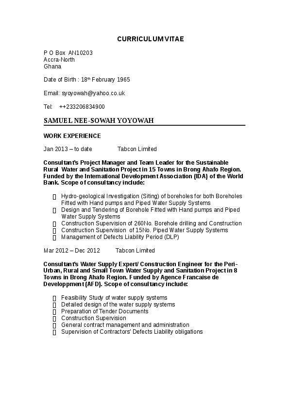 Samuel Yoyowah, Tabcon Limited - Project Manager & Team Leader