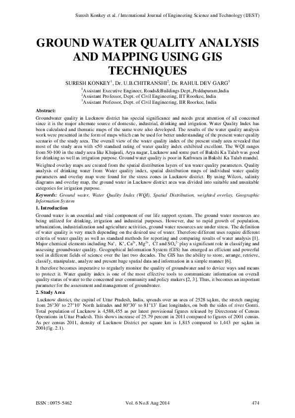 Ground Water mapping for Gis 2014 