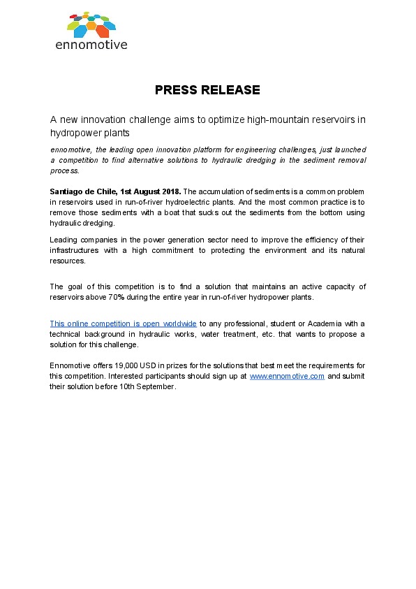 Hello&nbsp;everyone, &nbsp; I am Mario, from ennomotive,&nbsp;a startup that organizes competitions to solve complex and technical challenges. W...