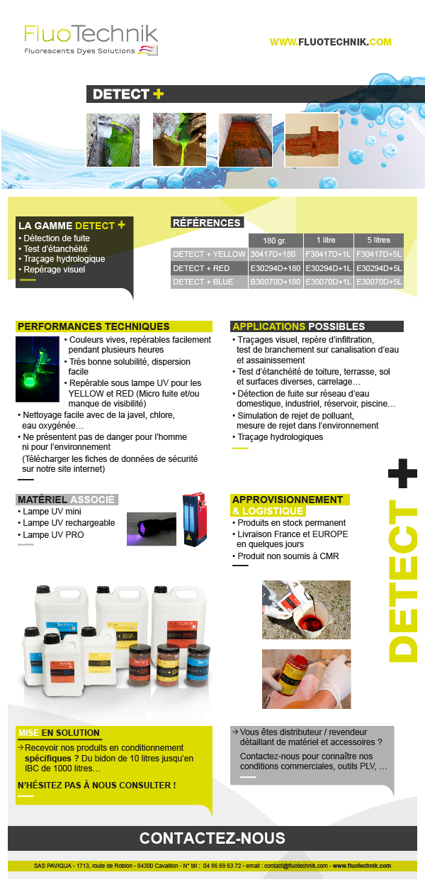 Tracing dyes for Hydrology and environnmental ingeniery