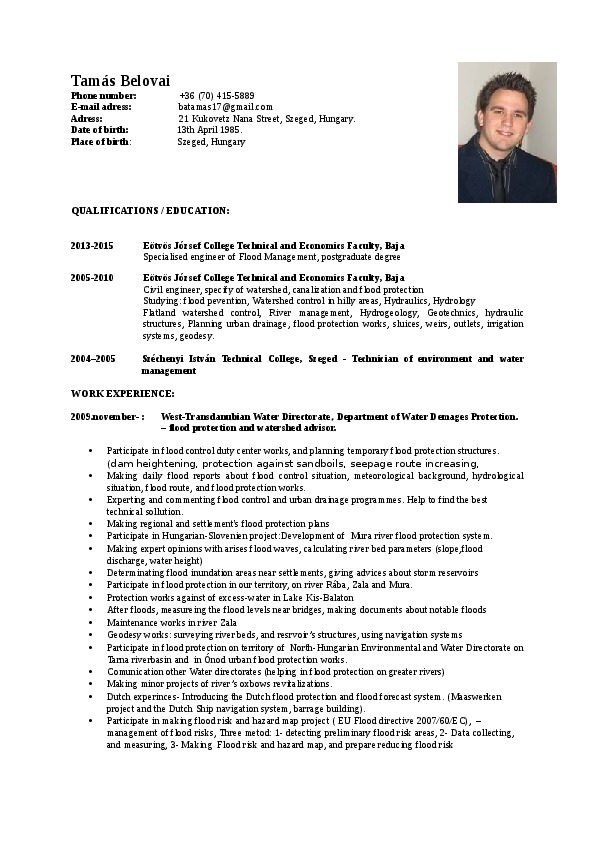 Tamás Belovai, floodcontrol engineer at Lower Tisza disctrict Water Directorate