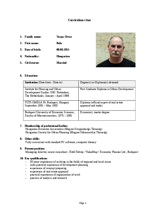 Béla Varga-Ötvös, economist, urban planner