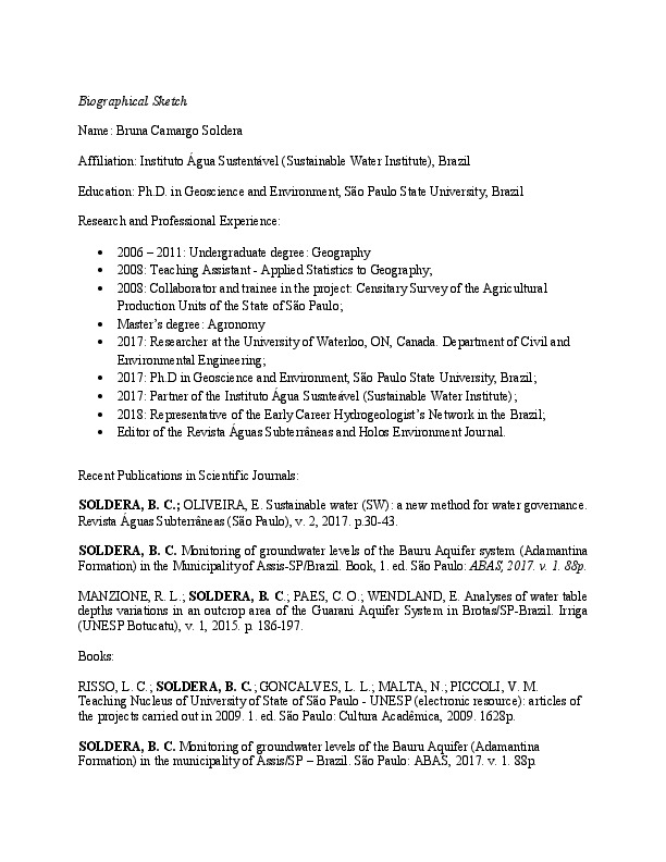 Bruna Soldera, partner (director) at Instituto Água Sustentável (Sustainable Water Institute)