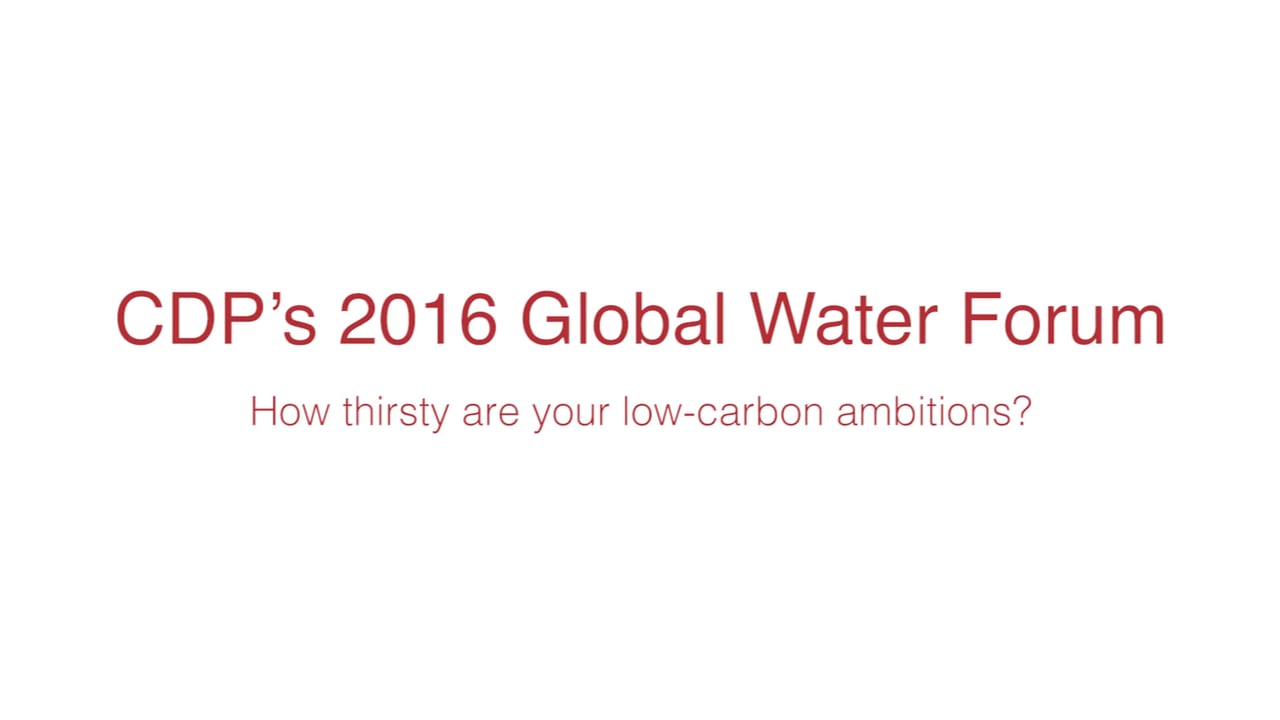 CDP's 2016 Global Water Forum (Video)