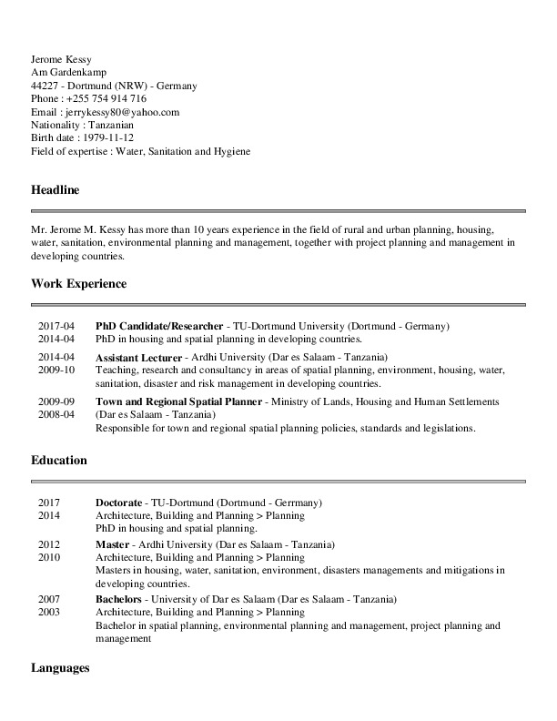 Jerome Kessy, Researcher/Consultant at Jerry Suplier and Consultant (T) Ltd and Kilimanjaro Rural Housing Association