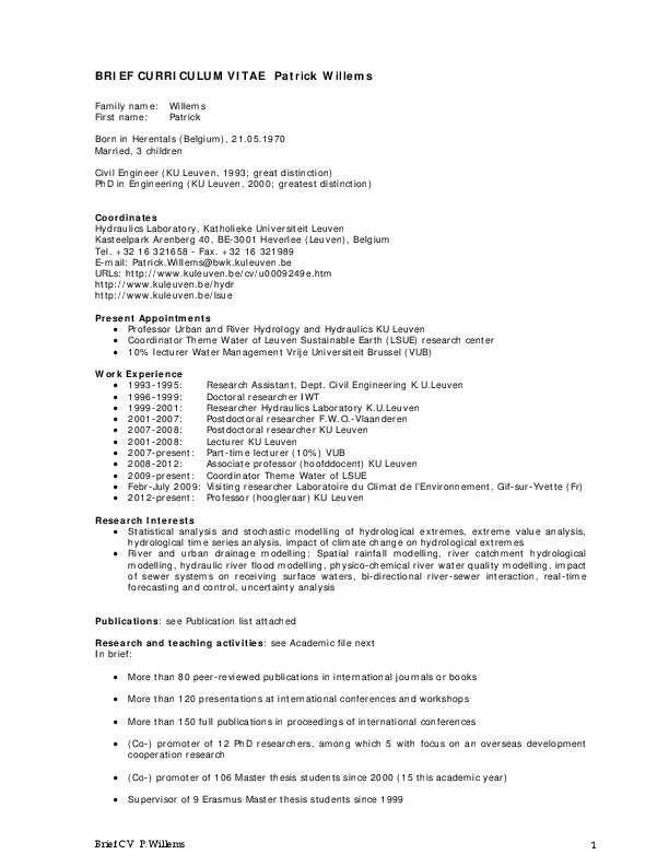 Patrick Willems, KU Leuven - Professor