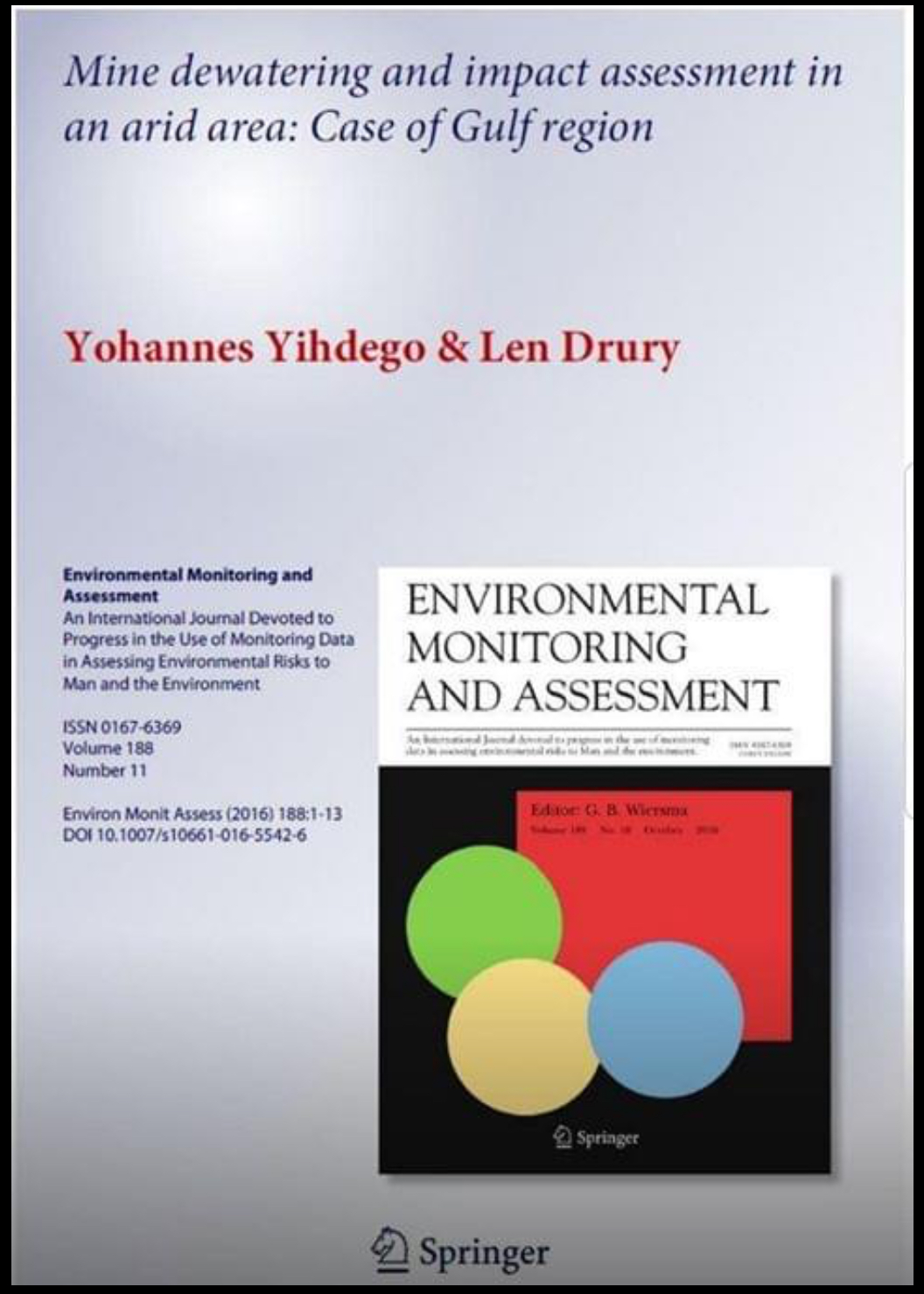 Published articles_Peer reviewed journals_Dr Yohannes Yihdego