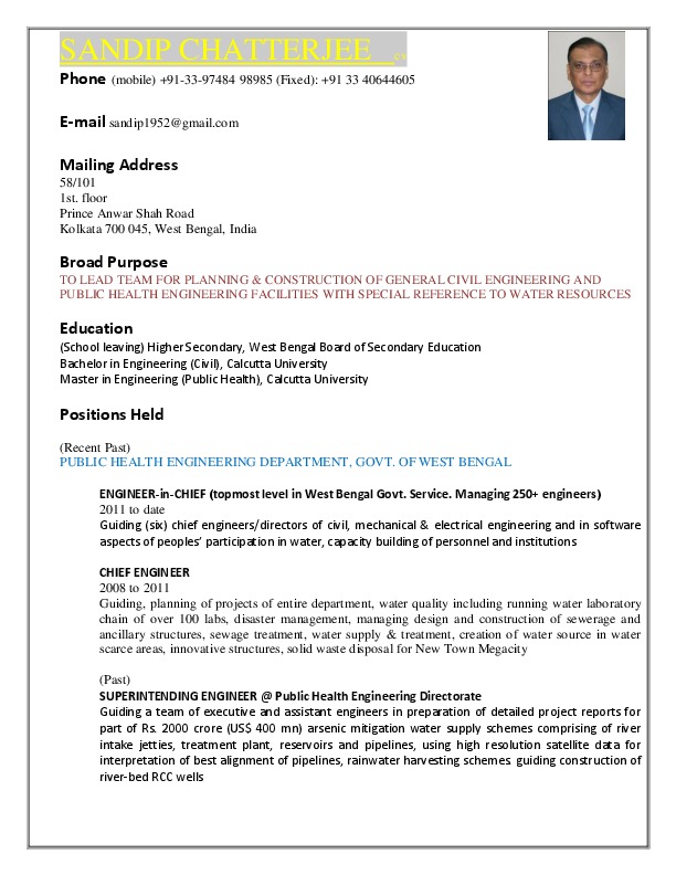 SANDIP CHATTERJEE, SELF EMPLOYED - INDEPENDENT CONSULTANT