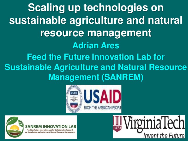 Scaling Up Technologies in Sustainable Agriculture 2014