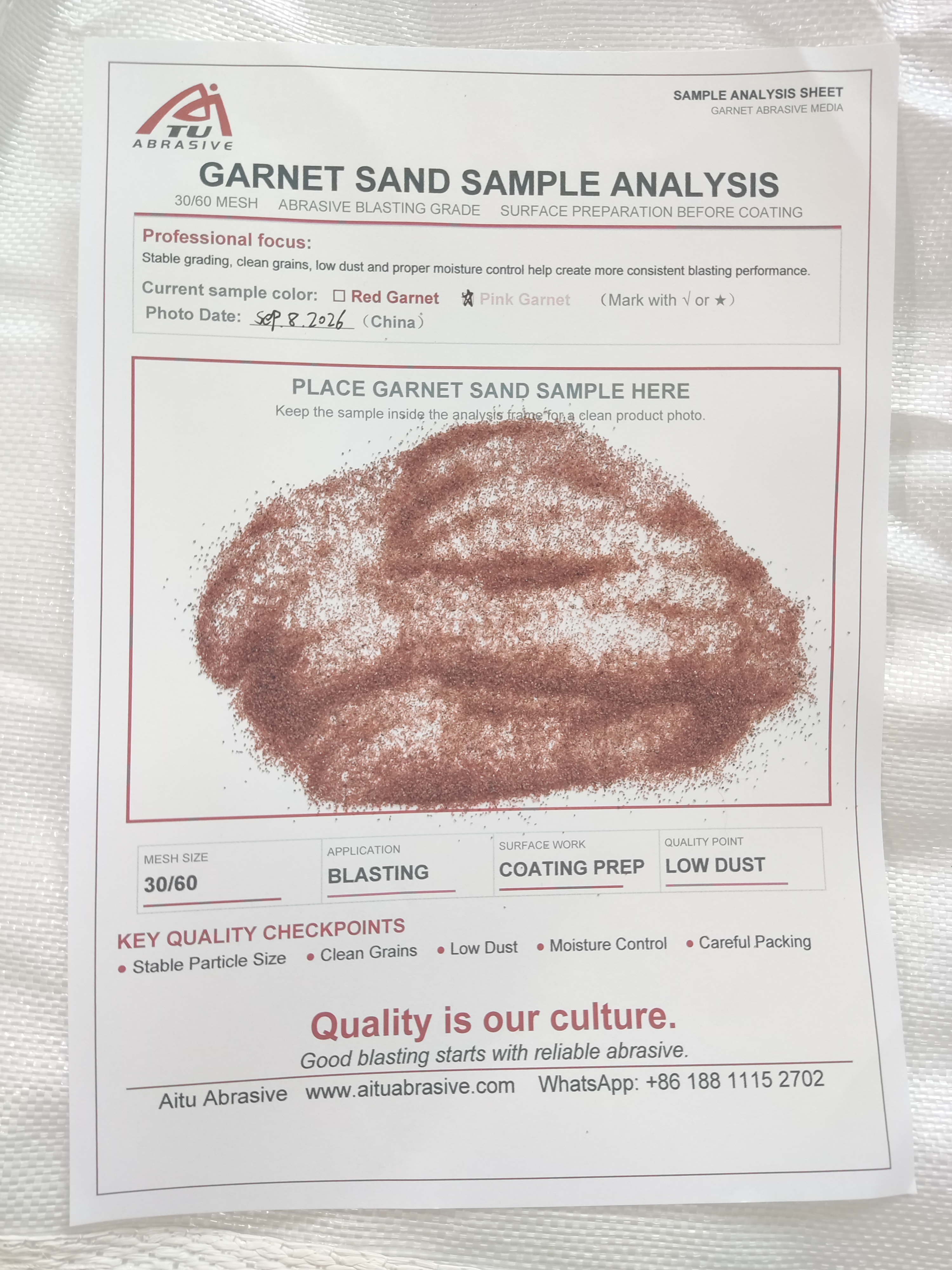 Garnet Sand as Filter Media for Water TreatmentA small view of our garnet sand particles.For water treatment filtration, garnet sand can be used...