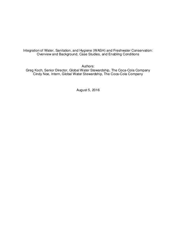 Integration of Water, Sanitation, and Hygiene (WASH) and Freshwater Conservation