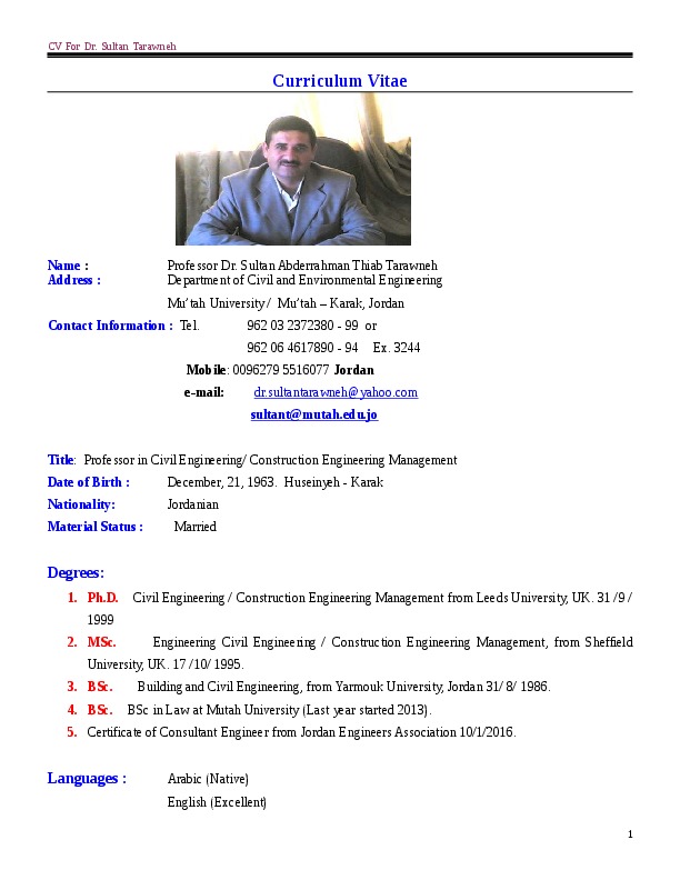 Professor Sultan Tarawneh