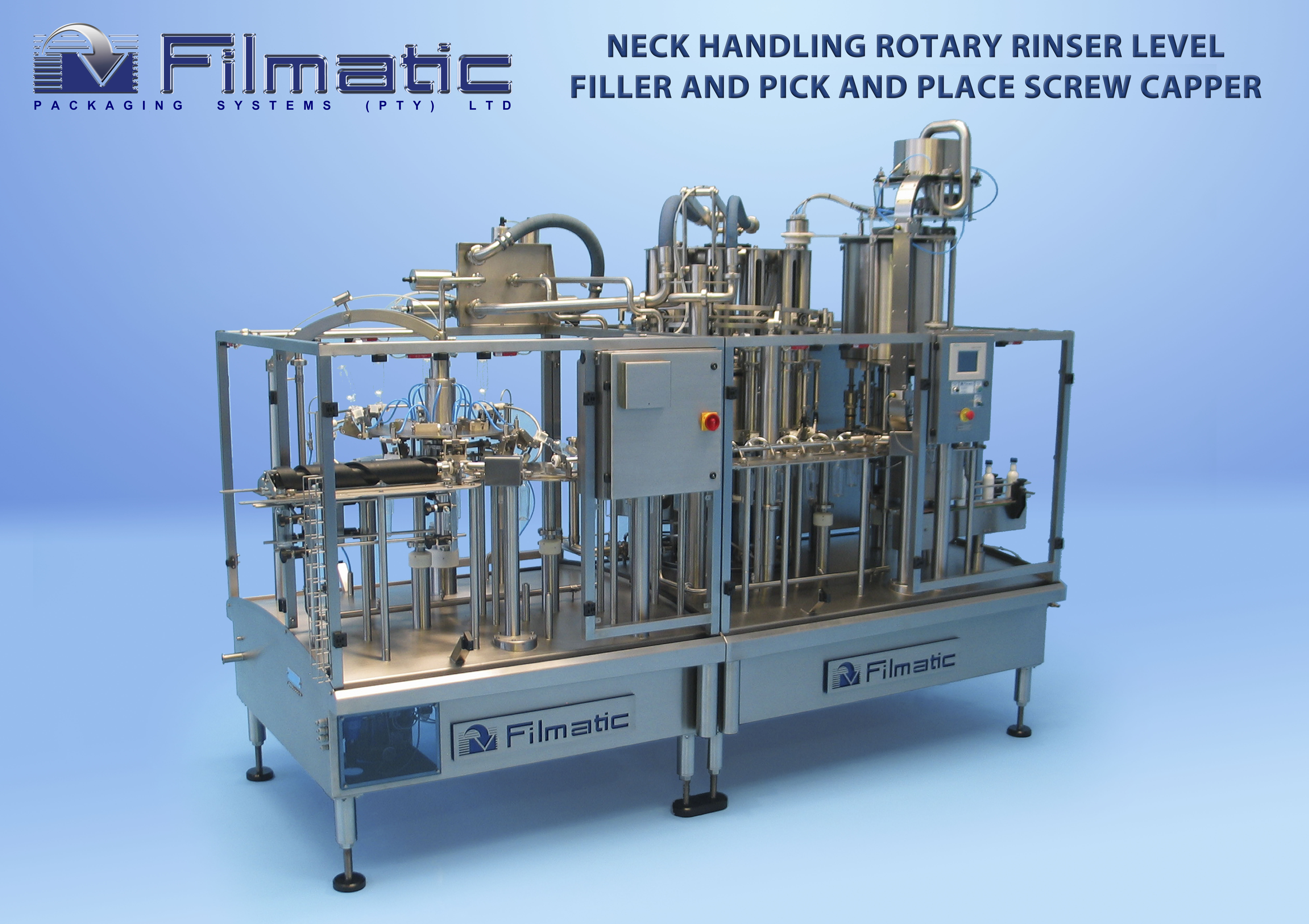 Rotary gravity, piston, nett-weigh filler/cappers