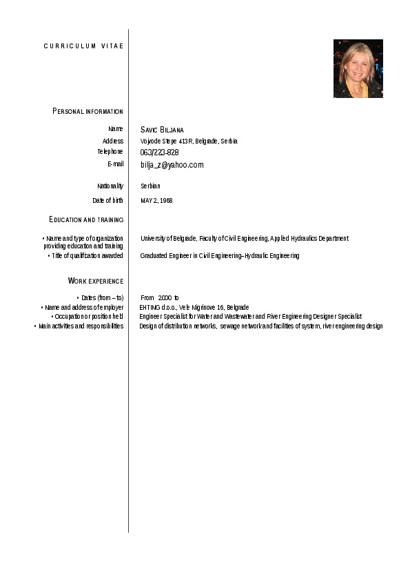 Biljana Savić, EHTING - Engineer specialist