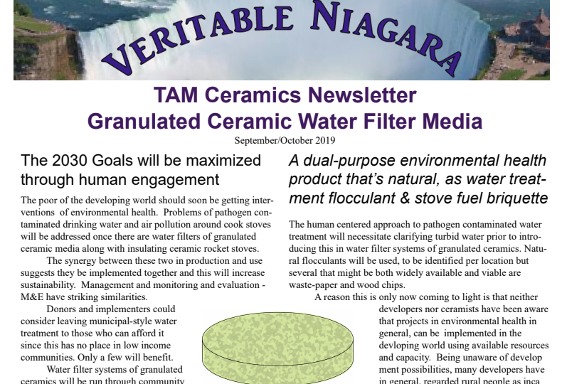 TAM Ceramics Newsletter: Granulated Ceramic Water Filter Media